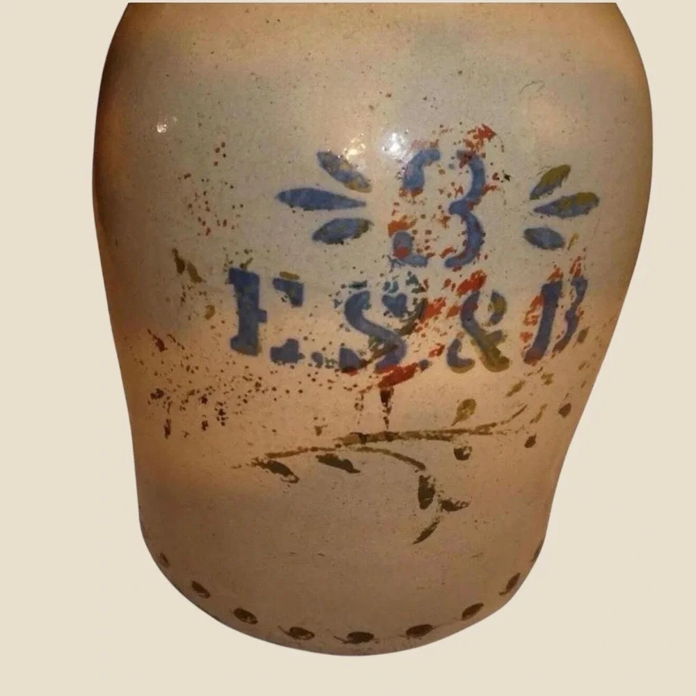 Antique E.S. & B NEW BRIGHTON, PA Stoneware 3 Gallon CROCK JUG‎